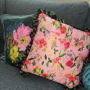Floral Pink and Green Throw Pillows TED BAKER